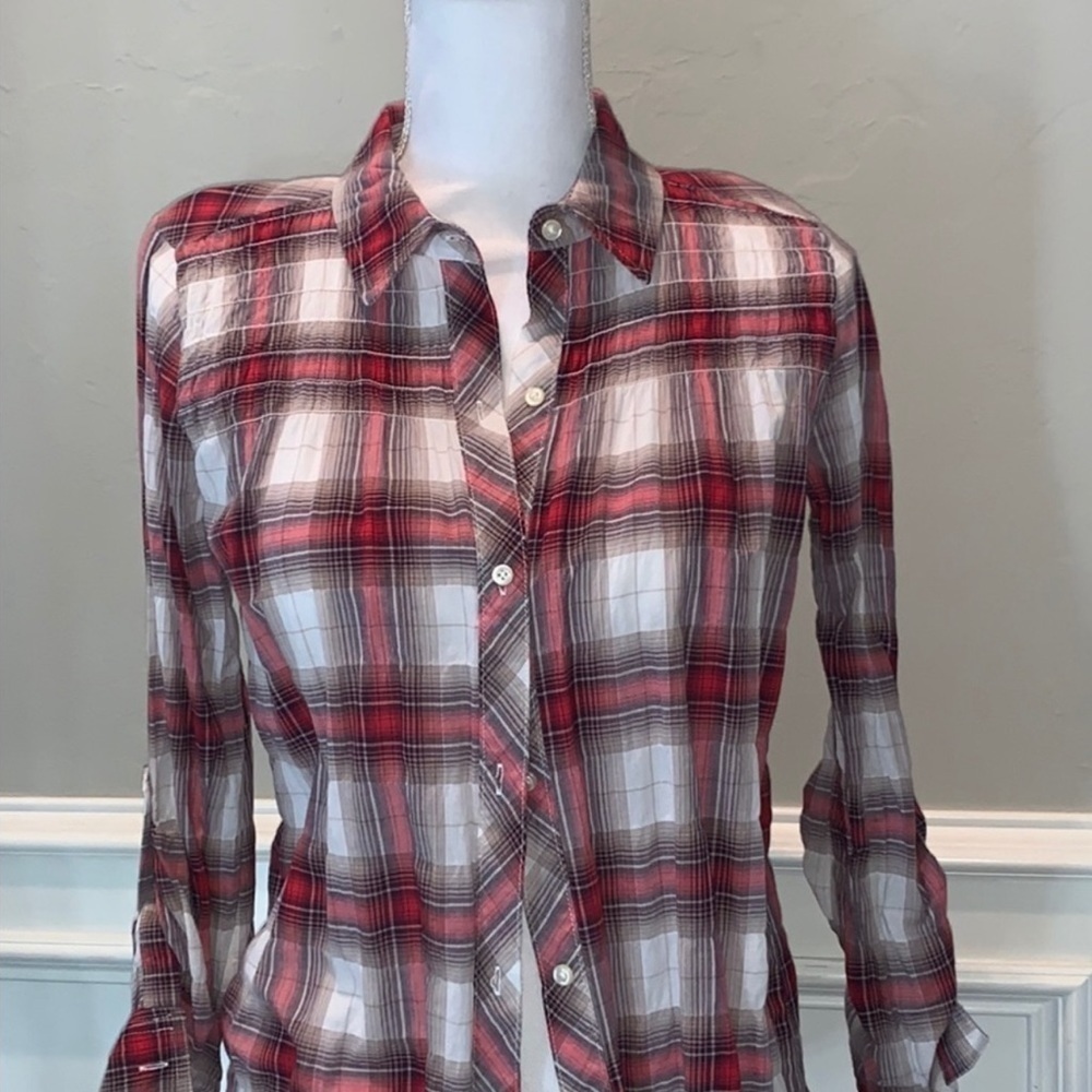 Vici Plaid Button Down Top